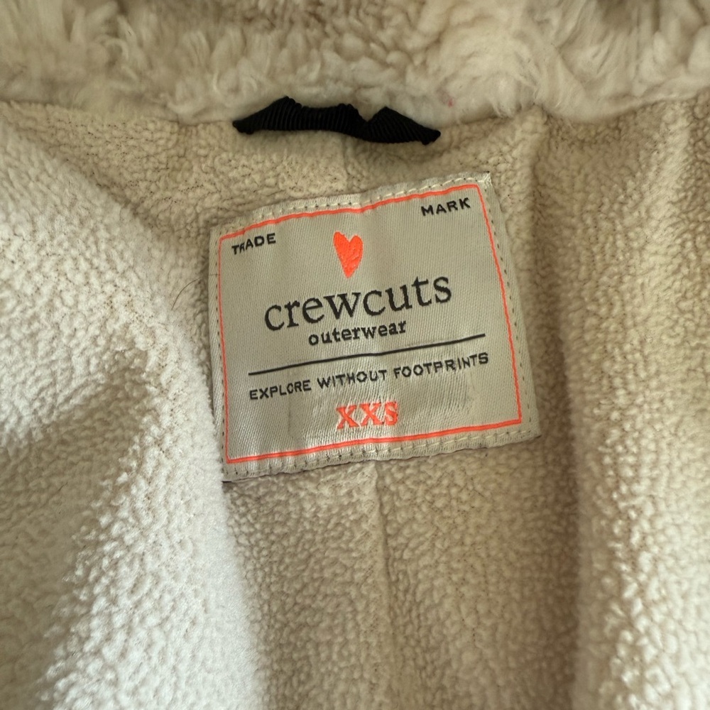 J Crew Crewcuts Beige Fleece Parka Jacket Sz XXS - Picture 6 of 6